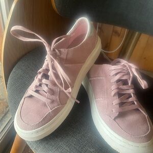 Ugg pink suede sneakers.